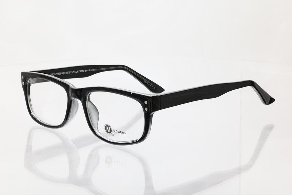 Modern Precise Black/Crystal 51-18-140mm Eyeglass FRAMES ONLY - NEW WITH DEFECTS